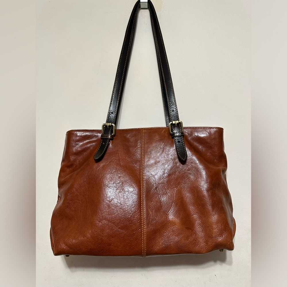 Pelletterie D&D FIRENZE  Large Tote Bag Hand Made In Italy Tan Brown RARE